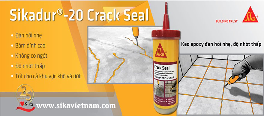Sikadur 20 Crack Seal - Keo xử lý vệt nứt gốc epoxy 2 thành phần
